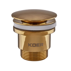 Донный клапан для раковины универсальный (с/без перелива) Koer PW-01-10 автоматический (Click-Clack) (Цвет золото) 1 1/4'' (KR5193)