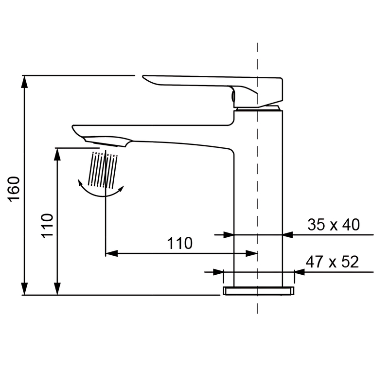 Смеситель для умывальника Koer KB-10028-07 (KR5292)