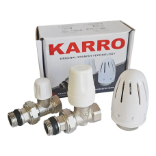 KARRO кран Комплект кранів рад. прямих з термоголовкою KARRO (KR-5302) (KR5302)