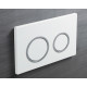 Панель смыва Koer KT-0605-03 220x140x12mm пластиковая, кнопка круглая (цвет белый) (KR5316)