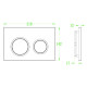 Панель смыва Koer KT-0605-01 220x140x12mm пластиковая, кнопка круглая (цвет хром) (KR5317)