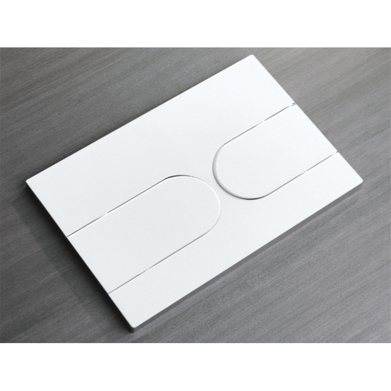 Панель смыва Koer KT-0604-03 240x160x10mm пластиковая, кнопка округленная (цвет белый) (KR5322)