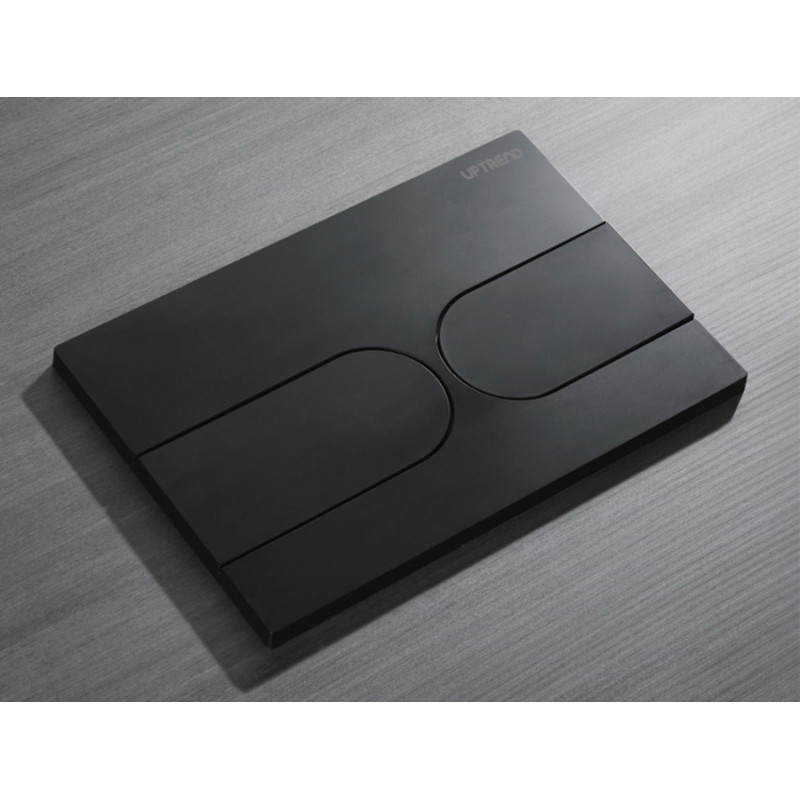 Панель смыва Koer KT-0604-05 240x160x10mm пластиковая, кнопка округленная (цвет черный матовый) (KR5324)