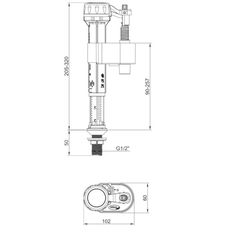 Арматура НАПОЛНИТЕЛЬНАЯ KOER KT-0104-1/2