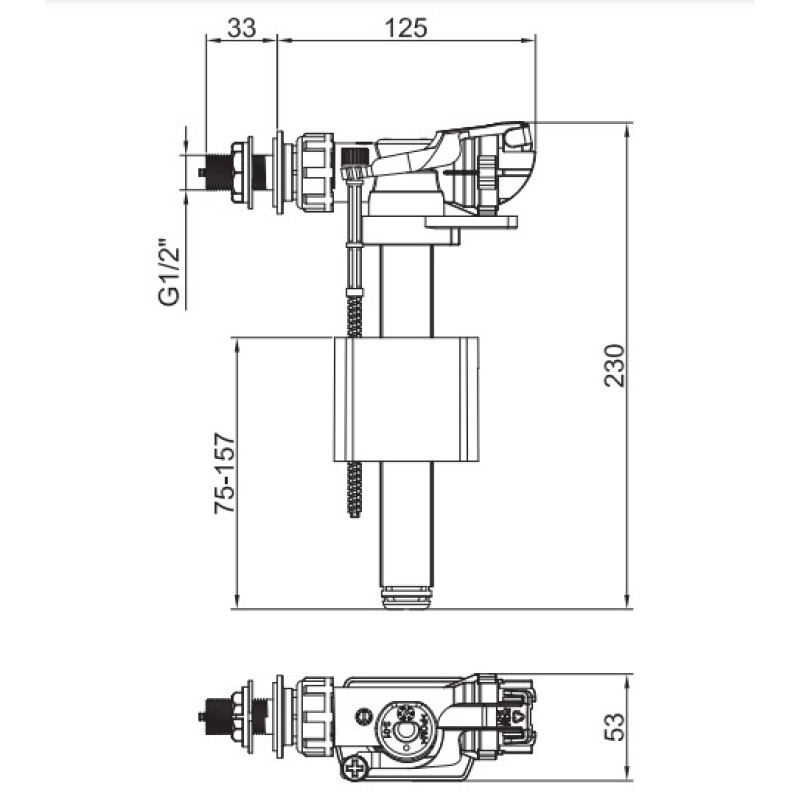 Арматура НАПОЛНИТЕЛЬНАЯ KOER KT-0105-1/2