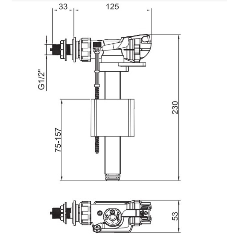 Арматура НАПОЛНИТЕЛЬНАЯ KOER KT-0106-1/2