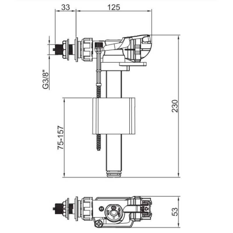 Арматура НАПОЛНИТЕЛЬНАЯ KOER KT-0106-3/8