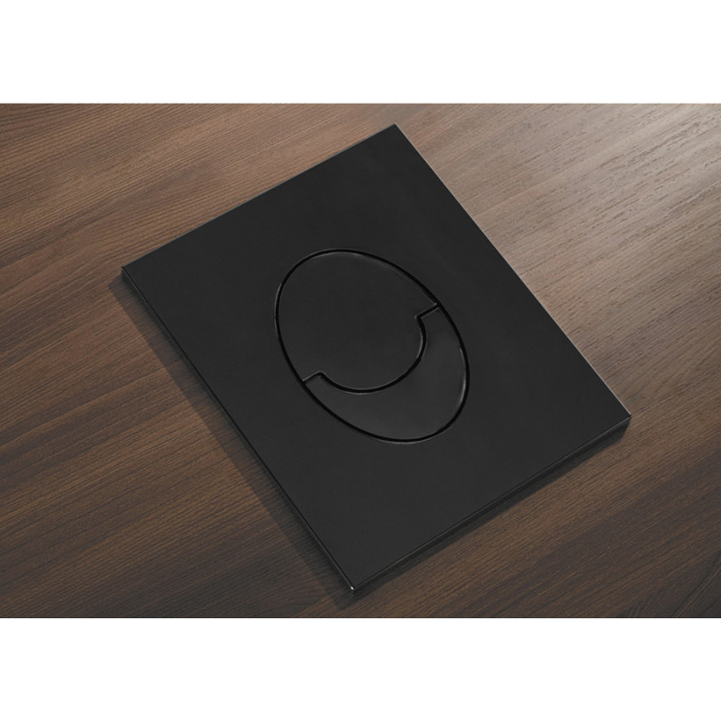 Панель смыва Koer KT-0606-05 157x198x10mm пластиковая, кнопка округленная (цвет черный матовый) (KR5343)