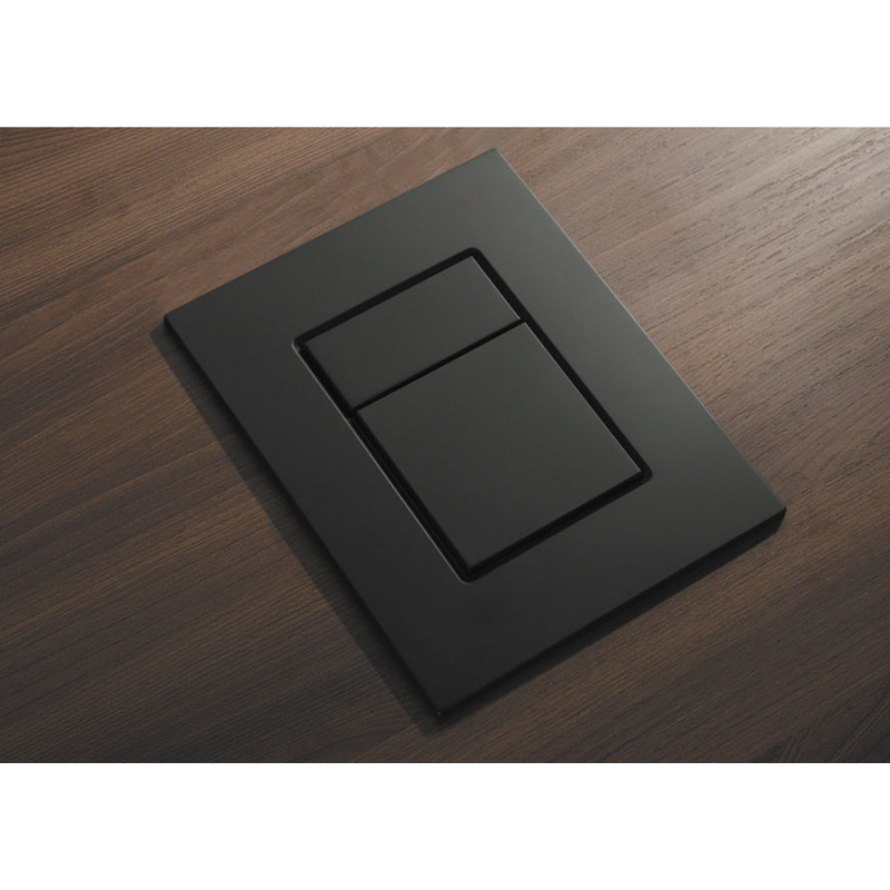 Панель смыва Koer KT-0607-05 157x198x10mm пластиковая, кнопка квадратная (цвет черный матовый) (KR5346)