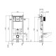 Инсталляция для подвесного унитаза Koer KT-0503-01 500x126x1150mm с панелью смыва KT-0606-01 хром (KR5347)