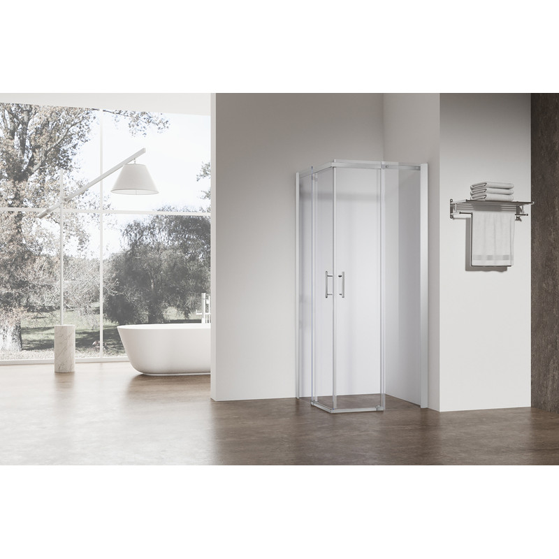 Душевая кабина без поддона Koer SR SC03-90x90x200-TR-01 прозрачное стекло Easy Clean 6мм, хром (KR5356)