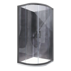 Душевая кабина без поддона Koer SR SC04-90x90x195-TR-07 прозрачное стекло Easy Clean 5мм, графит (KR5362)
