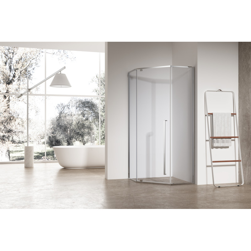 Душевая кабина без поддона Koer SR SC06-90x90x200-TR-01 прозрачное стекло Easy Clean 8мм, хром (KR5364)
