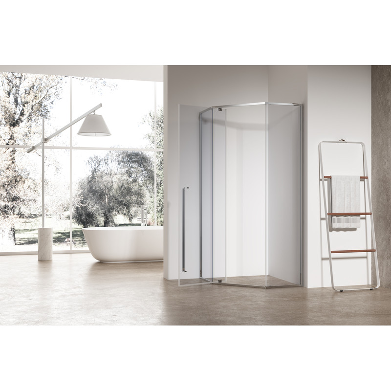 Душевая кабина без поддона Koer SR SC06-100x100x200-TR-01 прозрачное стекло Easy Clean 8мм, хром (KR5365)