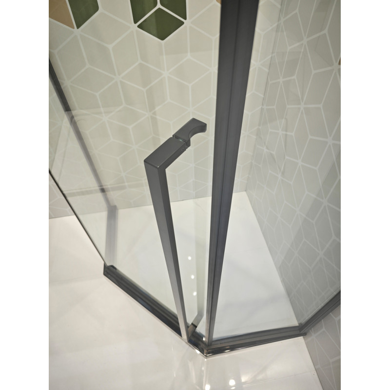 Душевая кабина без поддона Koer SR SC06-90x90x200-TR-07 прозрачное стекло Easy Clean 8мм, графит (KR5366)