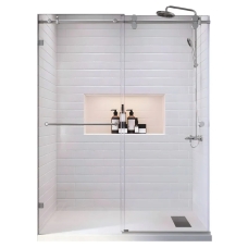 Дверь в нишу Koer SR SD06-120x220-TR-01 прозрачное стекло Easy Clean 8мм, хром (KR5367)