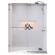 Дверь в нишу Koer SR SD06-140x220-TR-01 прозрачное стекло Easy Clean 8мм, хром (KR5368)