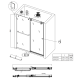 Дверь в нишу Koer SR SD06-140x220-TR-01 прозрачное стекло Easy Clean 8мм, хром (KR5368)