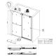 Дверь в нишу Koer SR SD06-140x220-TR-07 прозрачное стекло Easy Clean 8мм, графит (KR5369)