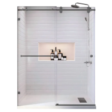 Дверь в нишу Koer SR SD06-140x220-TR-07 прозрачное стекло Easy Clean 8мм, графит (KR5369)