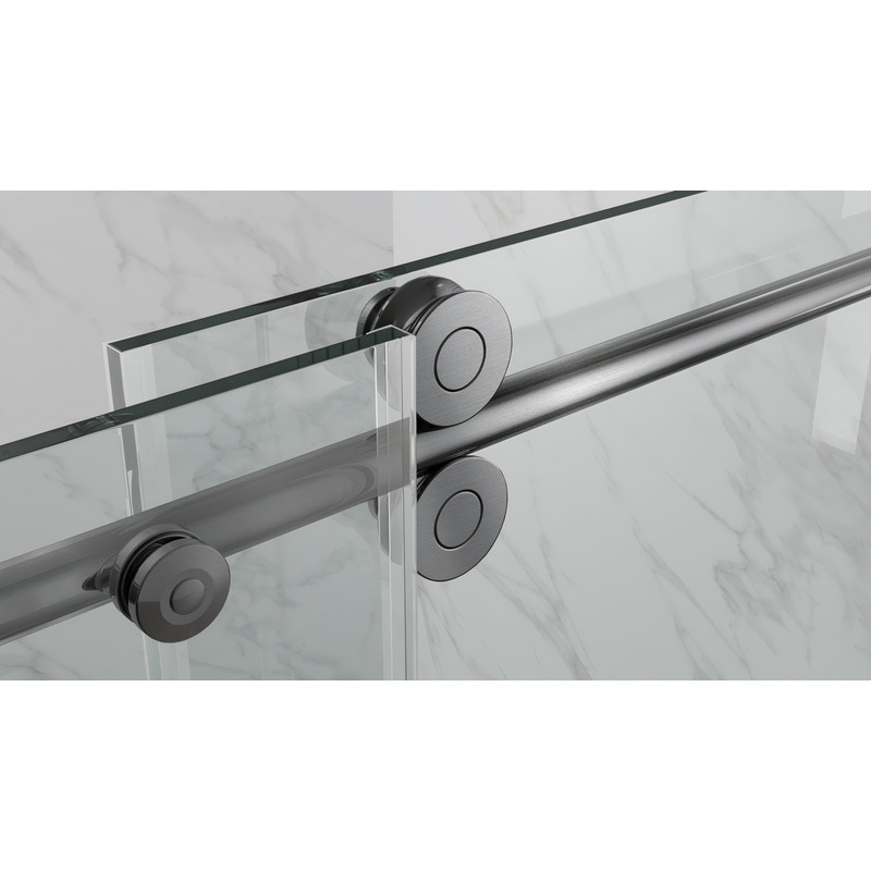 Дверь в нишу Koer SR SD06-140x220-TR-07 прозрачное стекло Easy Clean 8мм, графит (KR5369)