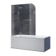 Шторки стеклянные на ванну Koer SR BS05-90x140-TR-01 прозрачное стекло Easy Clean 6мм, хром (KR5372)