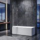 Шторки стеклянные на ванну Koer SR BS05-90x140-TR-01 прозрачное стекло Easy Clean 6мм, хром (KR5372)