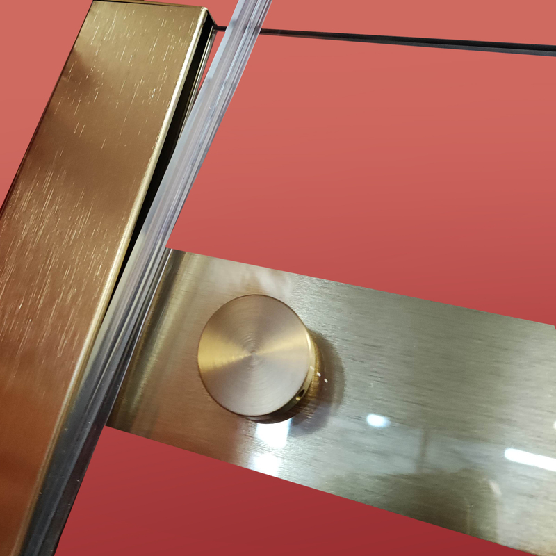 Дверь в нишу Koer SR SD01-120x200-TR-12 прозрачное стекло Easy Clean 8мм, матовое золото (KR5377)