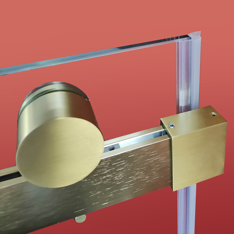 Дверь в нишу Koer SR SD01-120x200-TR-12 прозрачное стекло Easy Clean 8мм, матовое золото (KR5377)