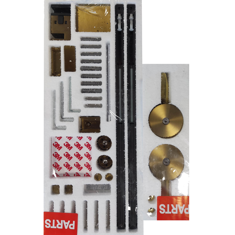 Дверь в нишу Koer SR SD01-120x200-TR-12 прозрачное стекло Easy Clean 8мм, матовое золото (KR5377)