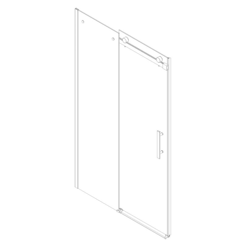 Дверь в нишу Koer SR SD01-140x200-TR-01 прозрачное стекло Easy Clean 8мм, хром (KR5380)