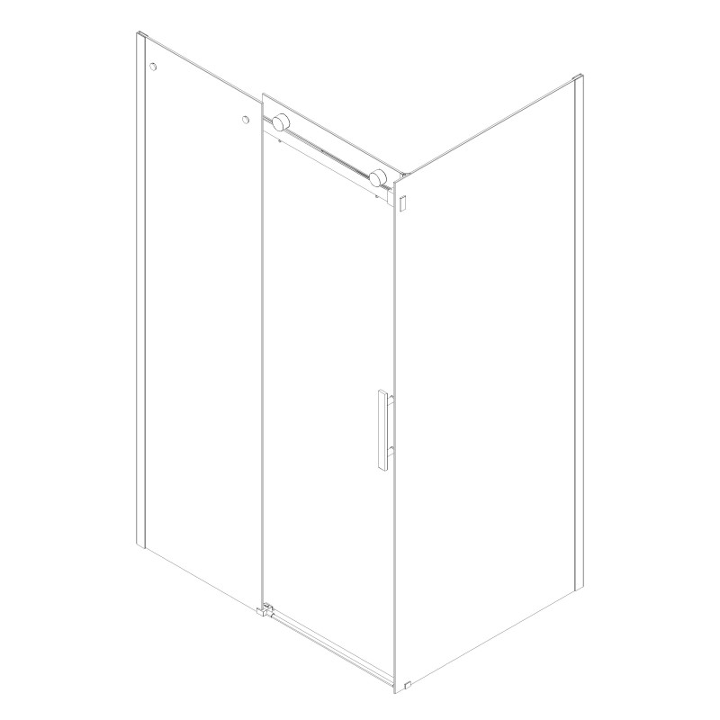 Боковая стенка для кабины Koer SR SW01-90x200-TR-01 прозрачное стекло Easy Clean 8мм, хром (KR5381)