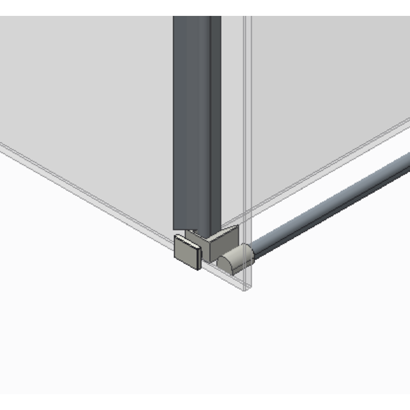 Боковая стенка для кабины Koer SR SW01-90x200-TR-01 прозрачное стекло Easy Clean 8мм, хром (KR5381)