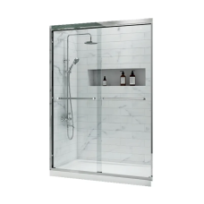 Дверь в нишу Koer SR SD03-140x200-TR-01 прозрачное стекло Easy Clean 8мм, хром (KR5385)