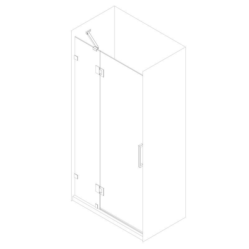 Дверь в нишу Koer SR SD04-100x200-TR-01 прозрачное стекло Easy Clean 10мм, хром (KR5386)