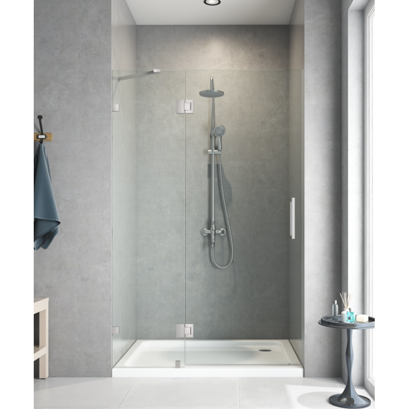 Дверь в нишу Koer SR SD04-100x200-TR-01 прозрачное стекло Easy Clean 10мм, хром (KR5386)