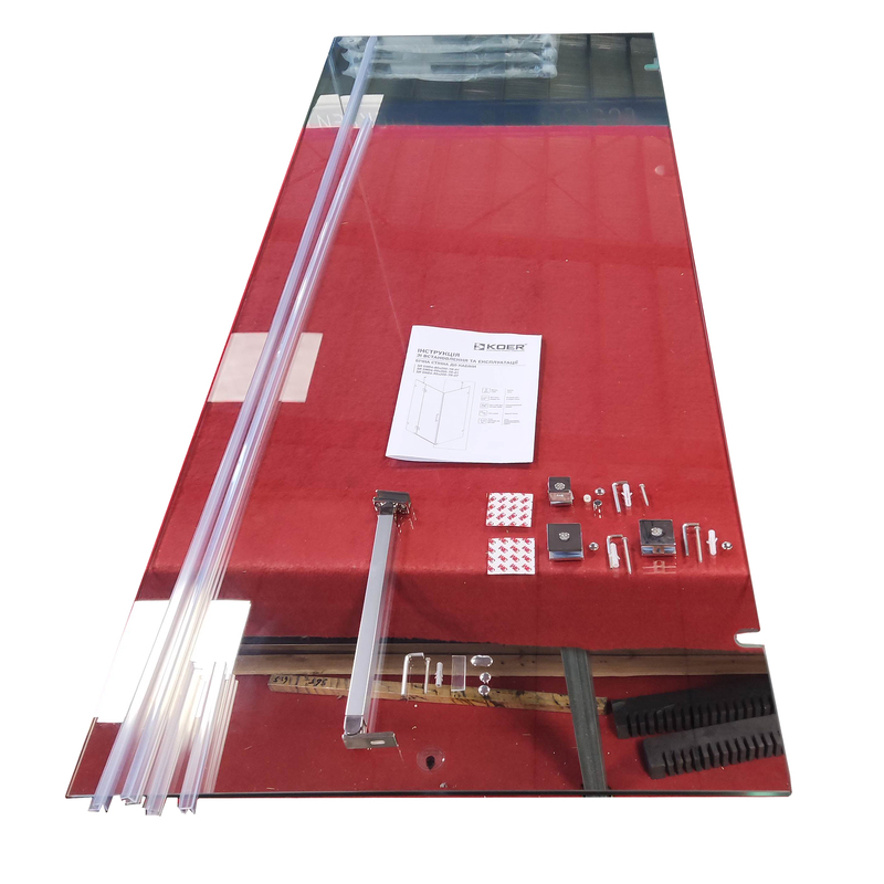 Боковая стенка для кабины Koer SR SW04-80x200-TR-01 прозрачное стекло Easy Clean 10мм, хром (KR5389)