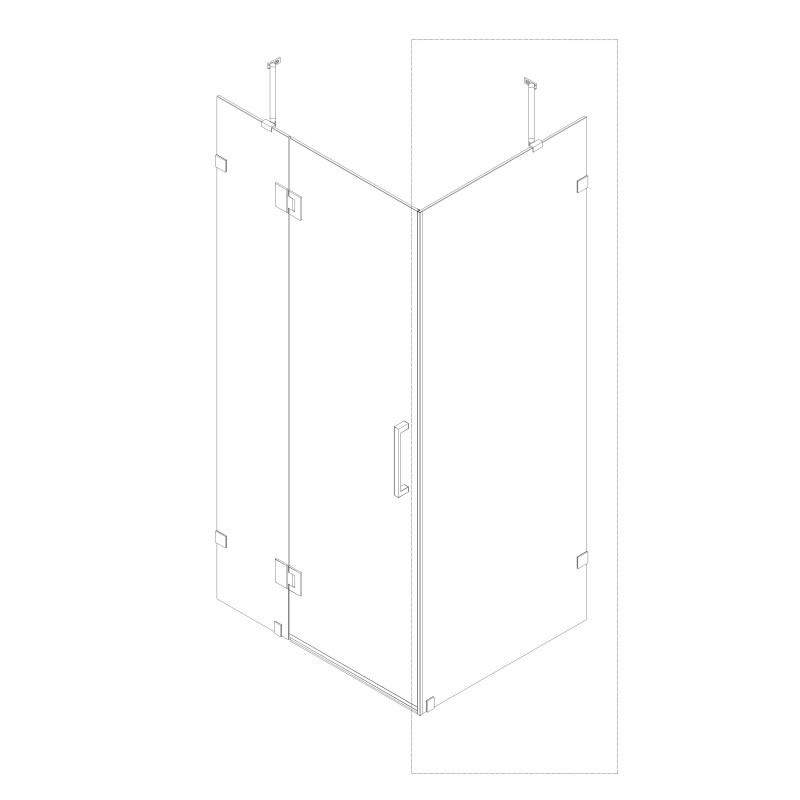 Боковая стенка для кабины Koer SR SW04-80x200-TR-01 прозрачное стекло Easy Clean 10мм, хром (KR5389)