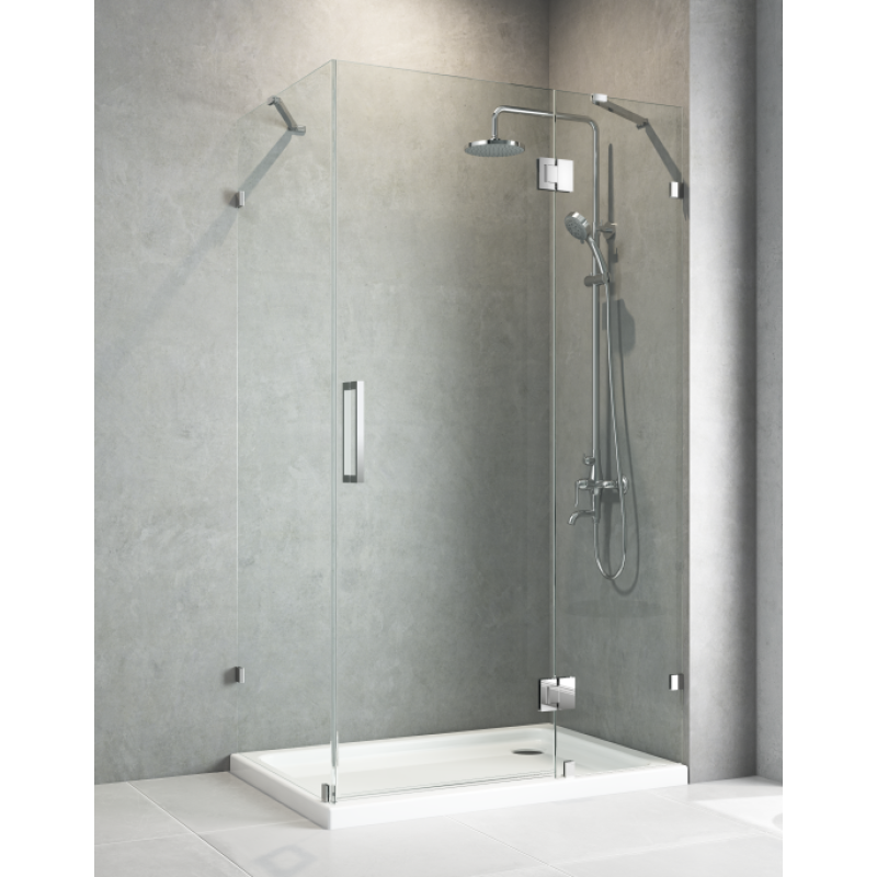 Боковая стенка для кабины Koer SR SW04-80x200-TR-01 прозрачное стекло Easy Clean 10мм, хром (KR5389)