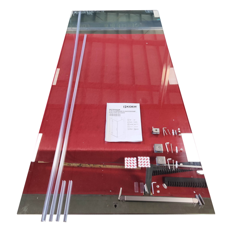 Боковая стенка для кабины Koer SR SW04-90x200-TR-07 прозрачное стекло Easy Clean 10мм, графит (KR5391)