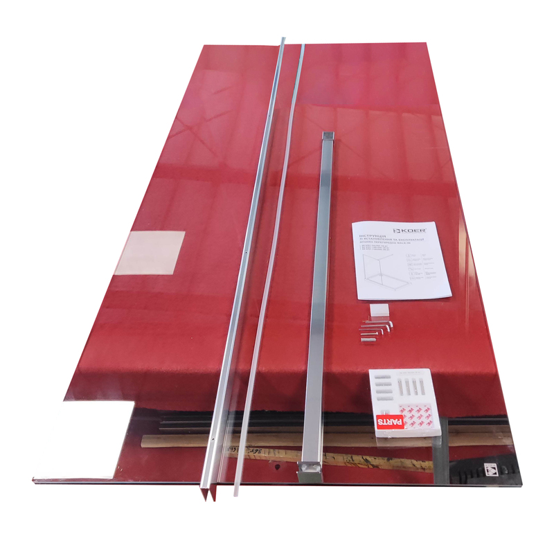 Душевая перегородка Koer SR SP01-90x200-TR-01 Walk-In прозрачное стекло Easy Clean 8мм, хром (KR5392)