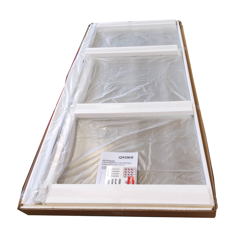 Душевая перегородка Koer SR SP01-90x200-TR-01 Walk-In прозрачное стекло Easy Clean 8мм, хром (KR5392)