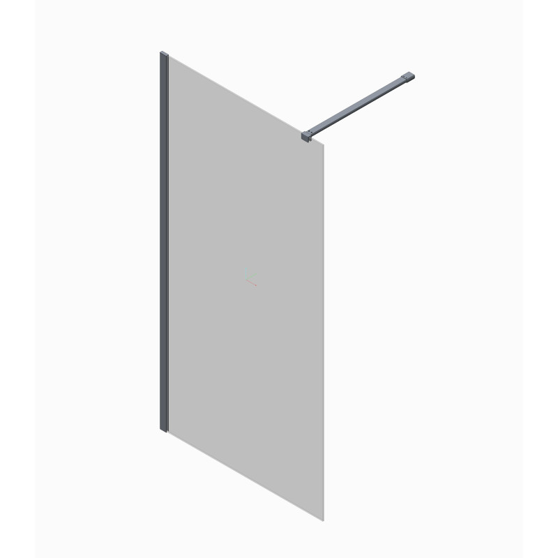 Душевая перегородка Koer SR SP01-100x200-TR-01 Walk-In прозрачное стекло Easy Clean 8мм, хром (KR5393)