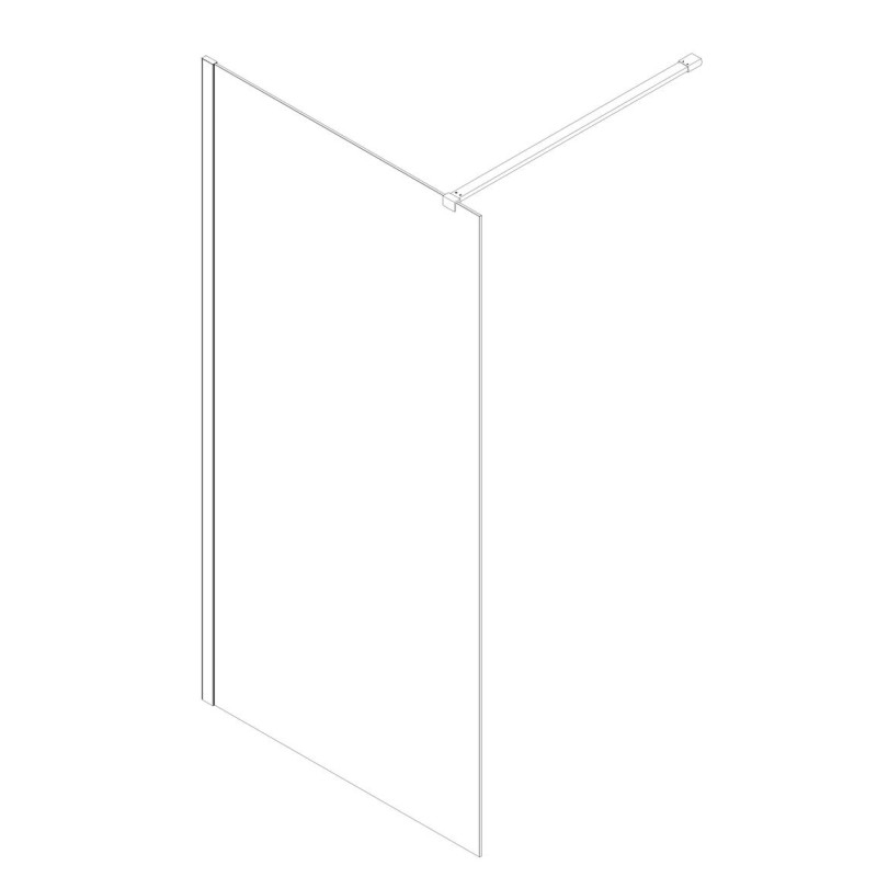 Душевая перегородка Koer SR SP01-100x200-TR-01 Walk-In прозрачное стекло Easy Clean 8мм, хром (KR5393)