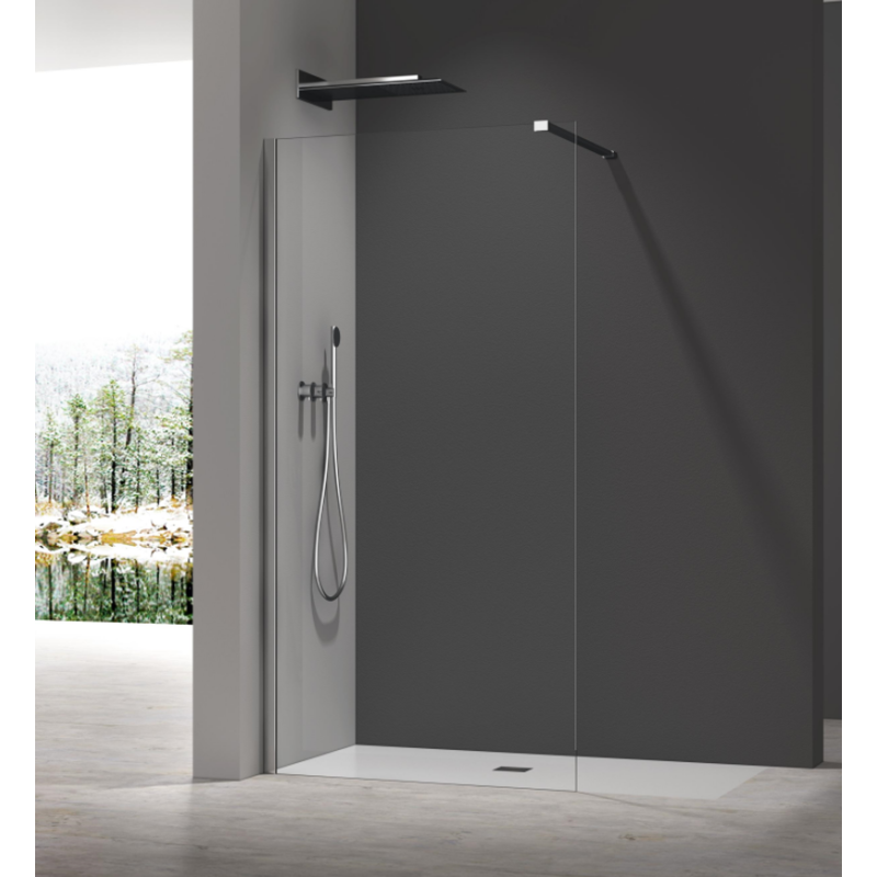 Душевая перегородка Koer SR SP01-120x200-TR-01 Walk-In прозрачное стекло Easy Clean 8мм, хром (KR5394)