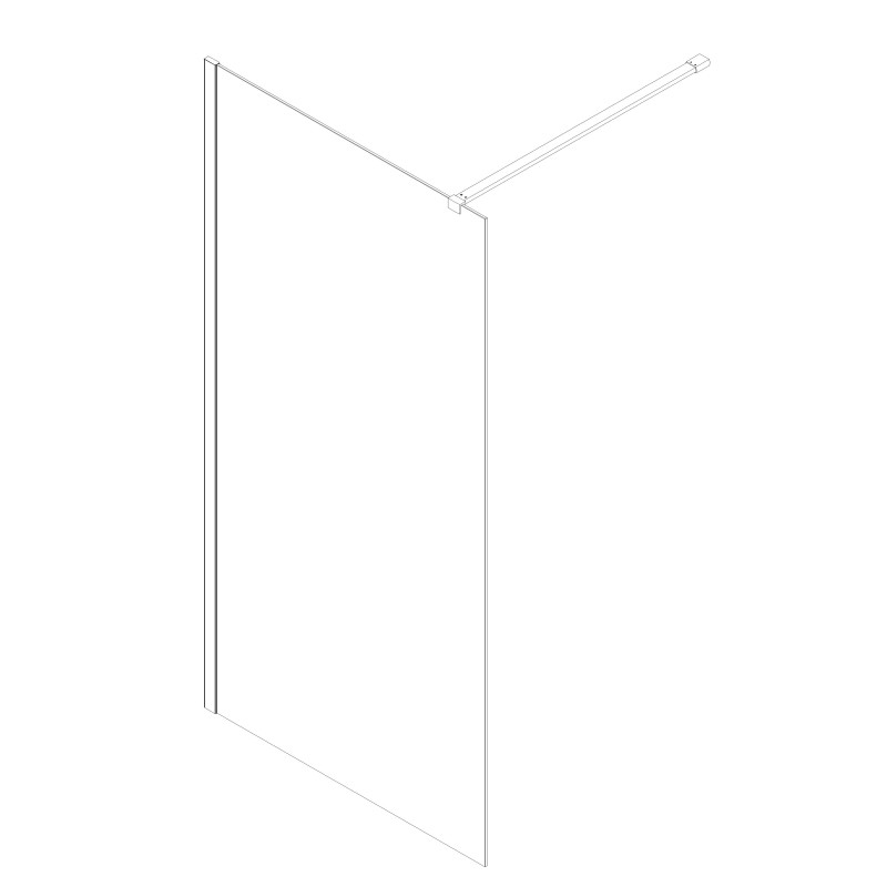 Душевая перегородка Koer SR SP01-120x200-TR-01 Walk-In прозрачное стекло Easy Clean 8мм, хром (KR5394)