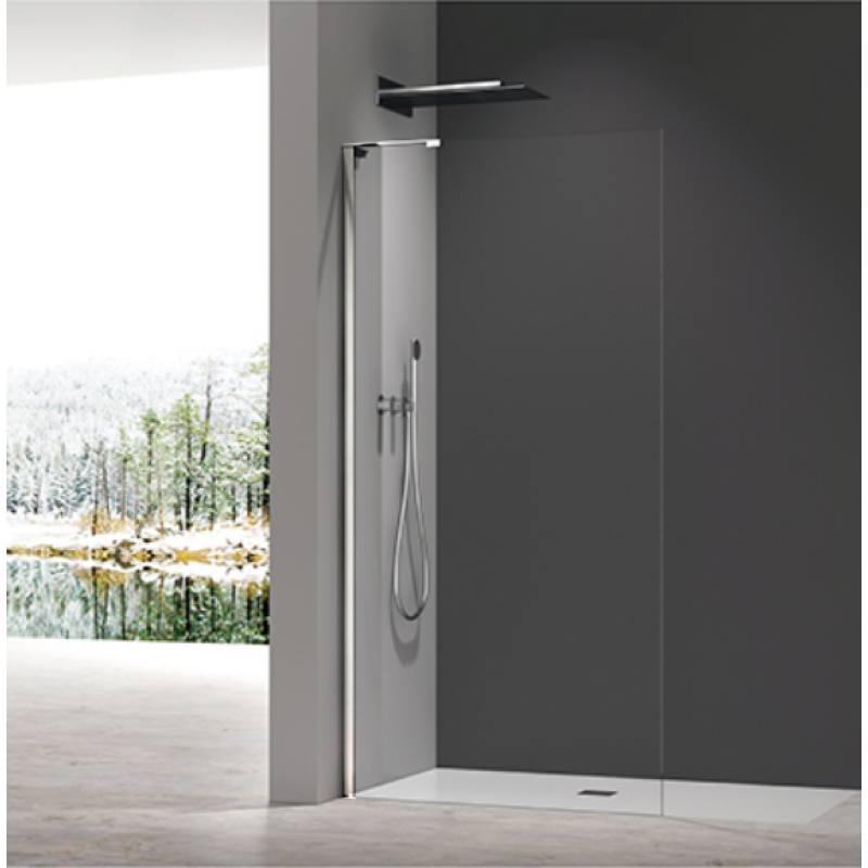 Душевая перегородка Koer SR SP02-100x200-TR-01 Walk-In прозрачное стекло Easy Clean 8мм, хром (KR5395)