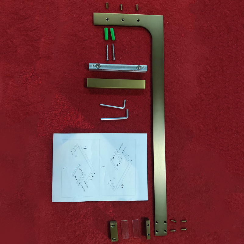 Душевая перегородка Koer SR SP02-100x200-TR-12 Walk-In проз.стекло Easy Clean 8мм, матовое золото (KR5396)