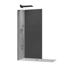 Душевая перегородка Koer SR SP02-100x200-TR-07 Walk-In прозрачное стекло Easy Clean 8мм, графит (KR5397)