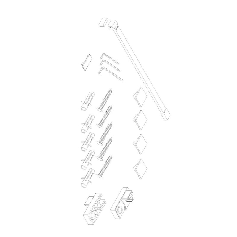 Душевая перегородка Koer SR SP03-30x200-TR-01 Walk-In (двиг. часть) прозрачное стекло Easy Clean 8мм, хром (KR5399)